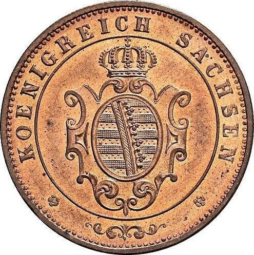 Аверс монеты - 5 пфеннигов 1862 года B - цена  монеты - Саксония, Иоганн
