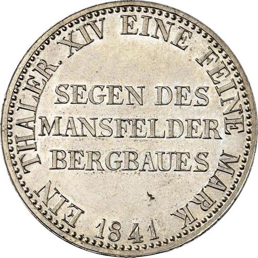 Reverso Tálero 1841 A "Minero" - valor de la moneda de plata - Prusia, Federico Guillermo IV