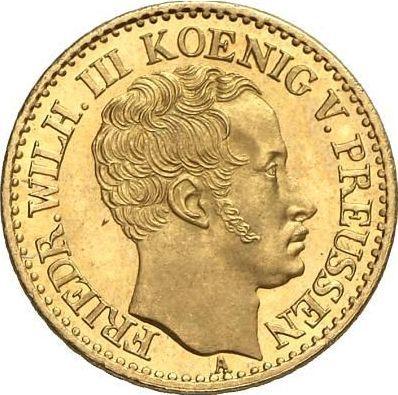 Anverso Medio Frederick D'or 1839 A - valor de la moneda de oro - Prusia, Federico Guillermo III