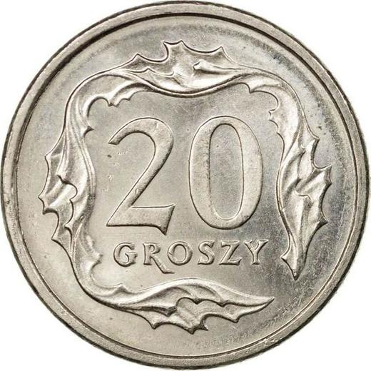 Реверс монеты - 20 грошей 1999 года MW - цена  монеты - Польша, III Республика после деноминации