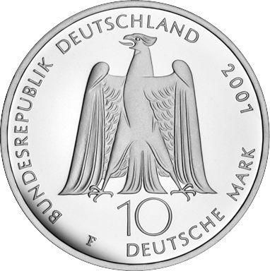 Reverse 10 Mark 2001 F "Lortzing" - Silver Coin Value - Germany, FRG