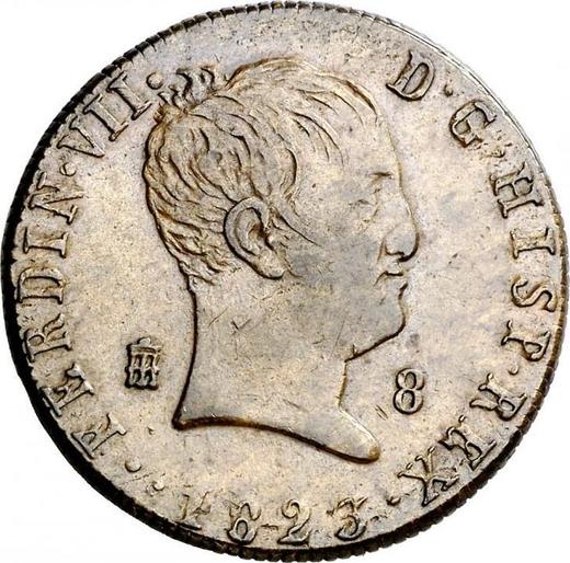 Anverso 8 maravedíes 1823 "Tipo 1823-1827" - valor de la moneda  - España, Fernando VII