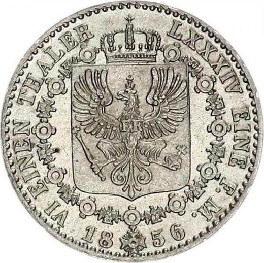 Reverso 1/6 tálero 1856 A - valor de la moneda de plata - Prusia, Federico Guillermo IV