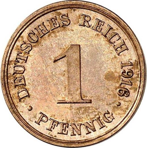 Obverse 1 Pfennig 1916 G "Type 1890-1916" -  Coin Value - Germany, German Empire