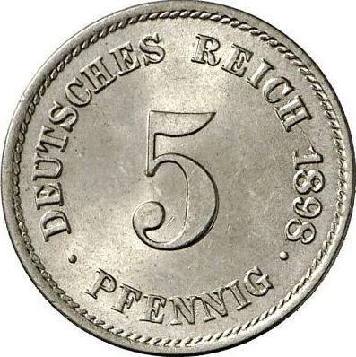 Anverso 5 Pfennige 1898 G "Tipo 1890-1915" - valor de la moneda  - Alemania, Imperio alemán