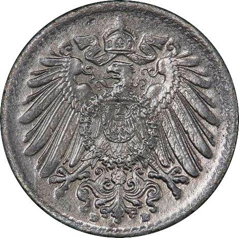 Reverso 5 Pfennige 1916 D "Tipo 1915-1922" - valor de la moneda  - Alemania, Imperio alemán