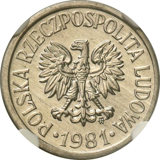 Anverso 10 groszy 1981 MW - valor de la moneda  - Polonia, República Popular