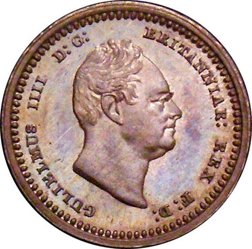 Awers monety - 2 pensy 1833 "Maundy" - cena srebrnej monety - Wielka Brytania, Wilhelm IV