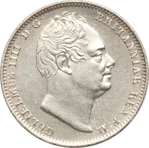 Anverso 4 peniques (Groat) 1837 "Maundy" - valor de la moneda de plata - Gran Bretaña, Guillermo IV