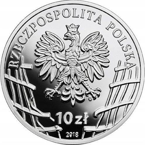 Anverso 10 eslotis 2018 "Hieronim Dekutowski 'Zapora'" - valor de la moneda de plata - Polonia, República moderna