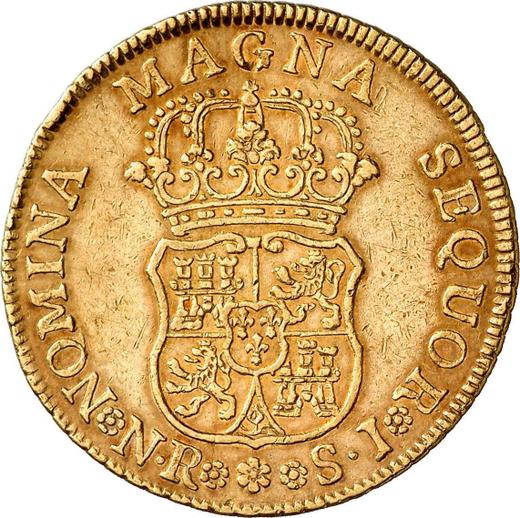 Revers 4 Escudos 1757 NR SJ - Goldmünze Wert - Kolumbien, Ferdinand VI