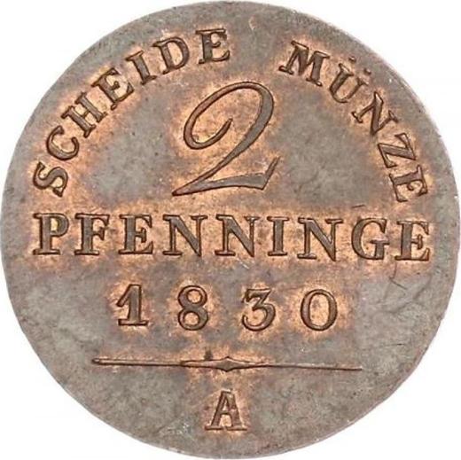 Rewers monety - 2 fenigi 1830 A - cena  monety - Prusy, Fryderyk Wilhelm III