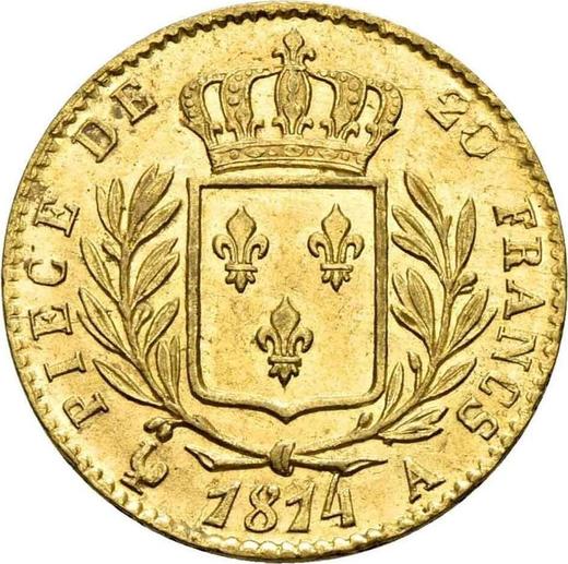 Rewers monety - 20 franków 1814 A "Typ 1814-1815" Paryż - Francja, Ludwik XVIII