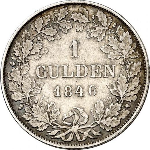 Reverso 1 florín 1846 - valor de la moneda de plata - Hesse-Homburg, Felipe Augusto Federico 