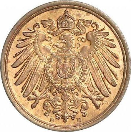 Reverso 1 Pfennig 1900 D "Tipo 1890-1916" - valor de la moneda  - Alemania, Imperio alemán