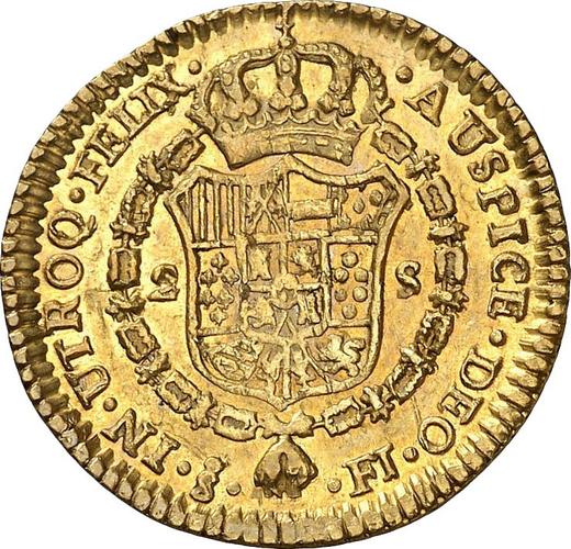 Reverse 2 Escudos 1808 So FJ - Gold Coin Value - Chile, Charles IV