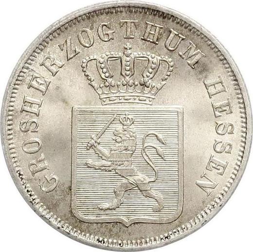 Аверс монеты - 6 крейцеров 1845 года - цена серебряной монеты - Гессен-Дармштадт, Людвиг II