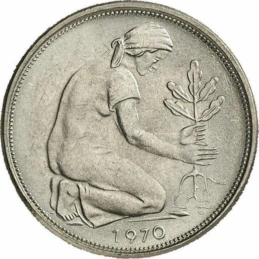 Rewers monety - 50 fenigów 1970 F - cena  monety - Niemcy, RFN