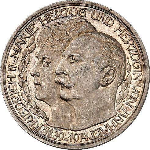 Аверс монеты - Пробные 5 марок 1914 года "Ангальт" Серебряная свадьба Без знака монетного двора - цена серебряной монеты - Германия, Германская Империя