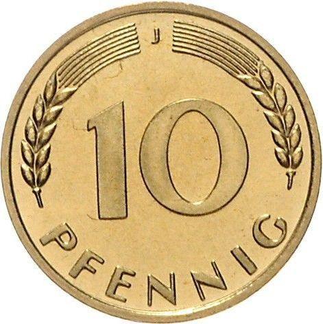 Аверс монеты - 10 пфеннигов 1967 года J - цена  монеты - Германия, ФРГ