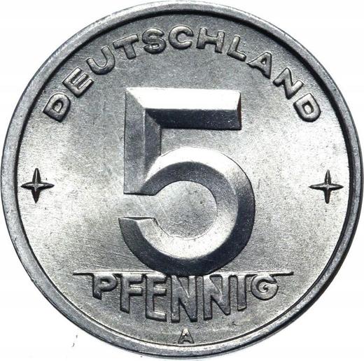 Аверс монеты - 5 пфеннигов 1949 года A - цена  монеты - Германия, ГДР