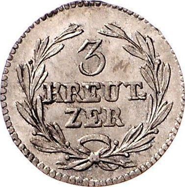 Реверс монеты - 3 крейцера 1815 года - цена серебряной монеты - Баден, Карл Людвиг Фридрих