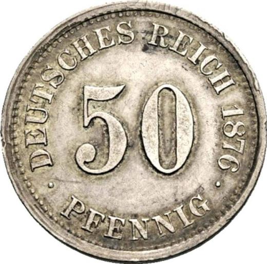 Anverso 50 Pfennige 1876 J "Tipo 1875-1877" - valor de la moneda de plata - Alemania, Imperio alemán