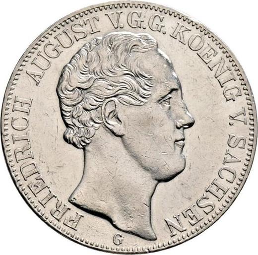 Anverso 2 táleros 1842 G - valor de la moneda de plata - Sajonia, Federico Augusto II