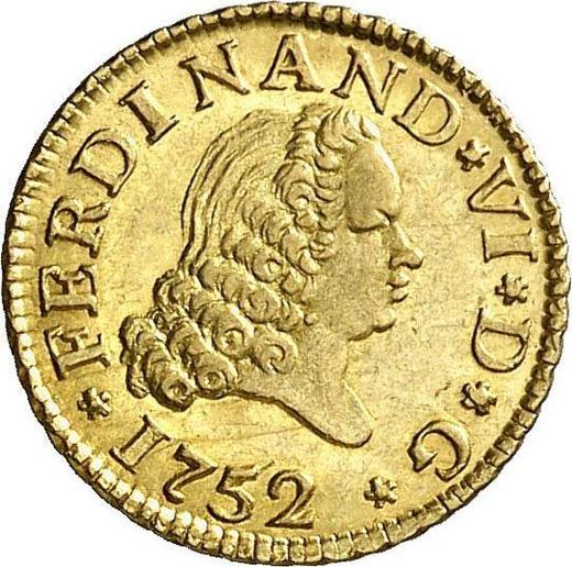 Avers 1/2 Escudo 1752 M JB - Goldmünze Wert - Spanien, Ferdinand VI