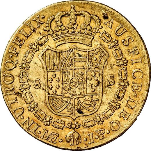Реверс монеты - 8 эскудо 1804 года JP - цена золотой монеты - Перу, Карл IV