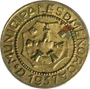 Аверс монеты - 10 сентимо 1937 года "Менорка" - цена  монеты - Испания, II Республика