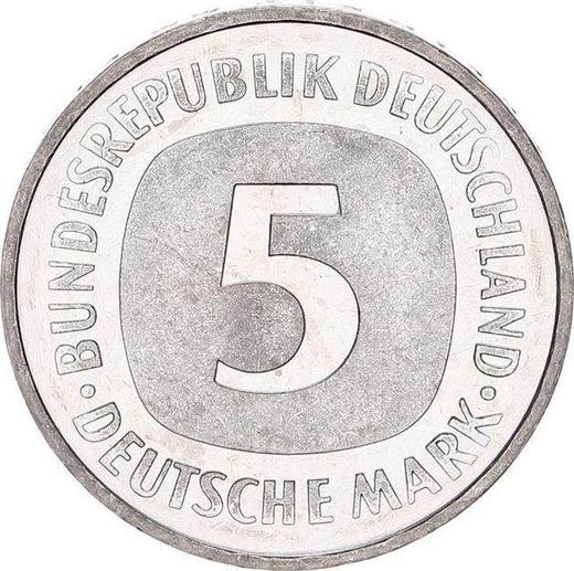 Аверс монеты - 5 марок 1991 года F - цена  монеты - Германия, ФРГ