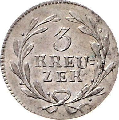 Rewers monety - 3 krajcary 1818 - cena srebrnej monety - Badenia, Karol Ludwik