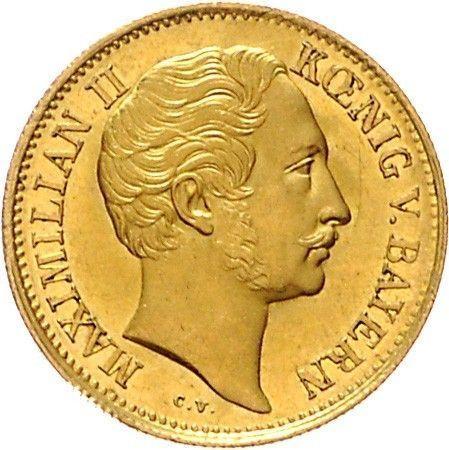 Awers monety - Dukat 1852 - cena złotej monety - Bawaria, Maksymilian II