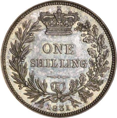 Reverso 1 chelín 1831 WW Canto liso - valor de la moneda de plata - Gran Bretaña, Guillermo IV