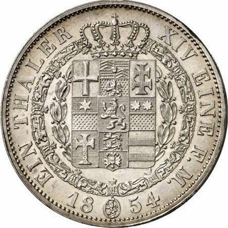 Reverso Tálero 1854 - valor de la moneda de plata - Hesse-Cassel, Federico Guillermo
