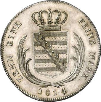 Rewers monety - Próba Talar 1814 - cena srebrnej monety - Saksonia-Albertyna, Fryderyk August I