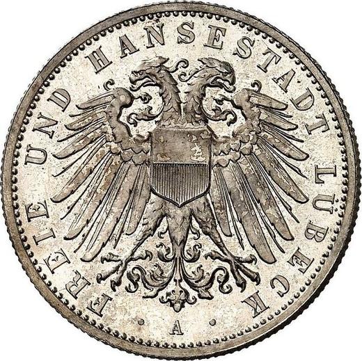 Аверс монеты - 2 марки 1907 года A "Любек" - цена серебряной монеты - Германия, Германская Империя