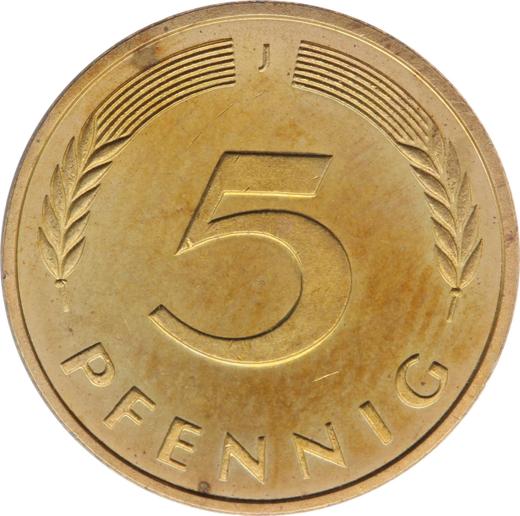 Аверс монеты - 5 пфеннигов 1998 года J - цена  монеты - Германия, ФРГ