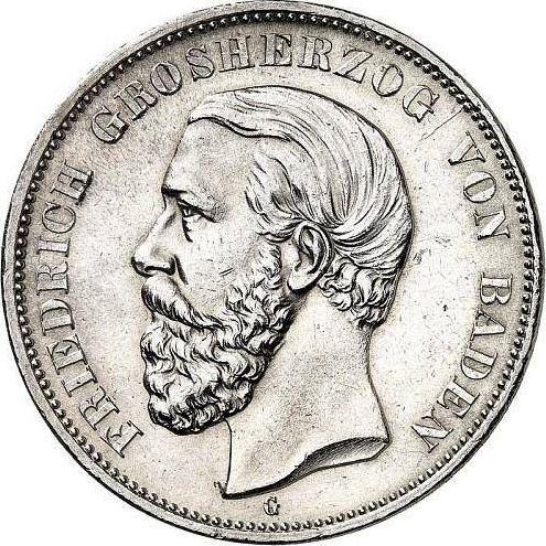 Аверс монеты - 5 марок 1900 года G "Баден" - цена серебряной монеты - Германия, Германская Империя