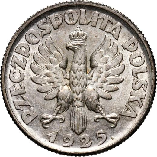 Anverso 1 esloti 1925 "Mujer con espigas" - valor de la moneda de plata - Polonia, Segunda República