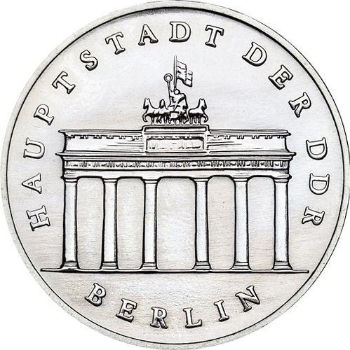 Anverso 5 marcos 1990 A "La Puerta de Brandeburgo" - valor de la moneda  - Alemania, República Democrática Alemana (RDA)