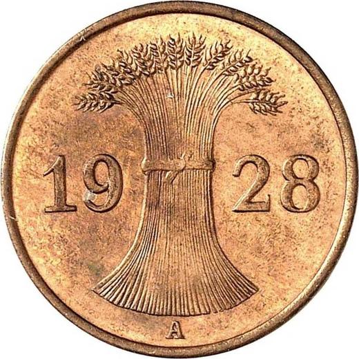Reverse 1 Reichspfennig 1928 A -  Coin Value - Germany, Weimar Republic