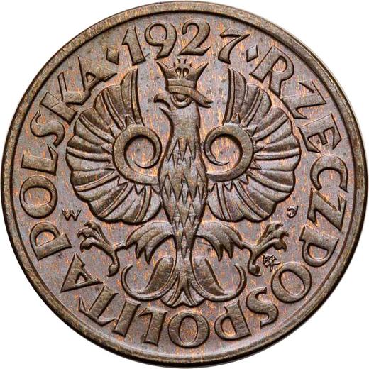 Аверс монеты - 1 грош 1927 года WJ - цена  монеты - Польша, II Республика