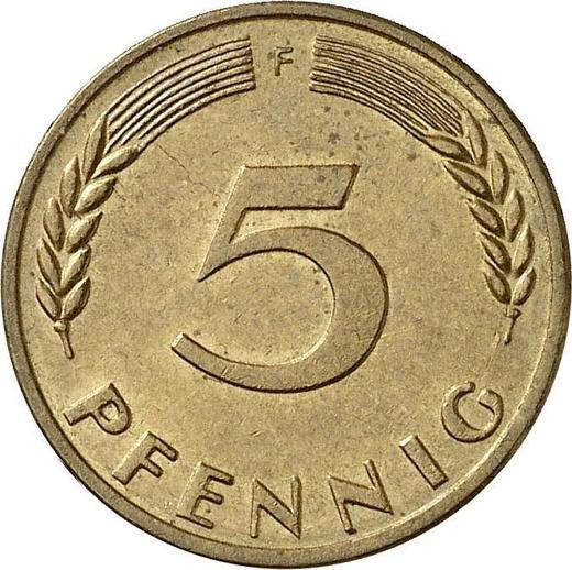 Аверс монеты - 5 пфеннигов 1969 года F - цена  монеты - Германия, ФРГ