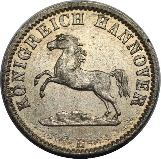Аверс монеты - 1/2 гроша 1863 года B - цена серебряной монеты - Ганновер, Георг V