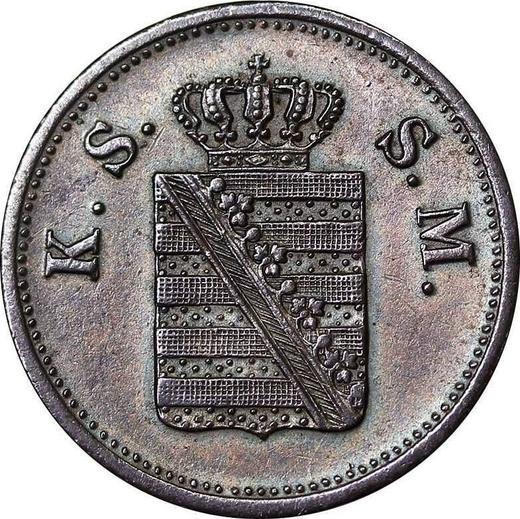 Аверс монеты - 2 пфеннига 1859 года F - цена  монеты - Саксония-Альбертина, Иоганн