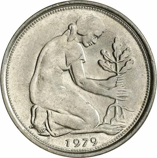 Реверс монеты - 50 пфеннигов 1979 года F - цена  монеты - Германия, ФРГ