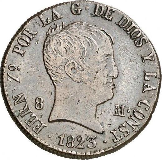 Obverse 8 Maravedís 1823 "Type 1822-1823" -  Coin Value - Spain, Ferdinand VII