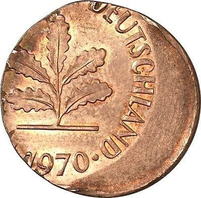 Реверс монеты - 2 пфеннига 1967-2001 года Смещение штемпеля - цена  монеты - Германия, ФРГ